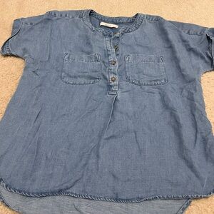 Chambray Loft Henley shirt.